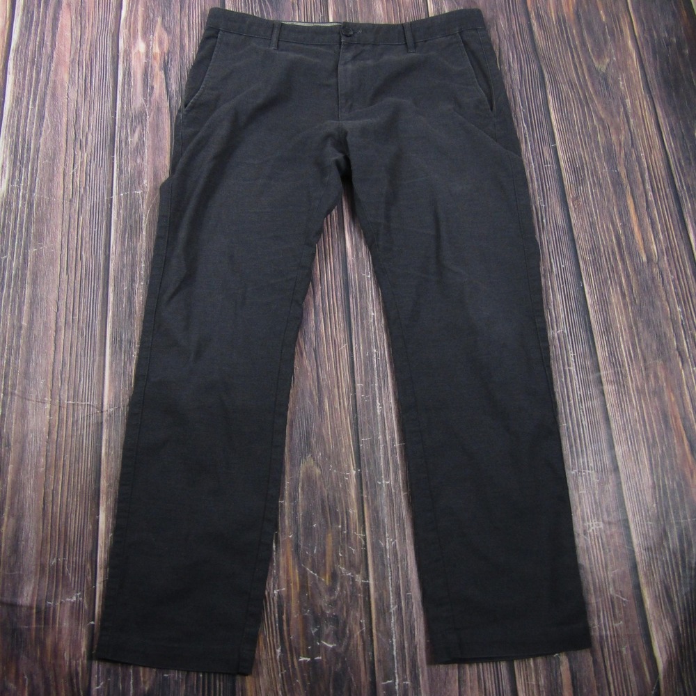 Giordano Pants Mens 34 Black Inno Khakis Slim Tapered Twill Dress Chinos